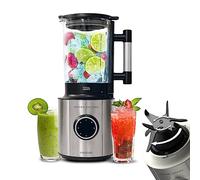 Cecotec Batidora de Vaso Grand Katana 1800 MAX Total Destroy B, Tecnología Contrarrotante, Cuchilla de 8 Hojas con Recubrimiento de Titanio Negro, Jarra Termorresistente 1,8L