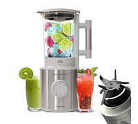 Cecotec Batidora de Vaso Grand Katana 2700MAX Total Destroy W. Potencia nominal 1800W, Tecnología Contrarrotante, Cuchilla 8 Hojas Recubrimiento Titanio Negro, Jarra Termorresistente 1,8 L