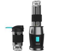 Cecotec Batidora de Vaso Individual Power Titanium 900 ProGo Hand Juice. 900W, 4 Cuchillas Titanio, Pica Hielo, Botella Sport 570ml, Agarre Ergonomico, Tapón Plegable, Asa de Silicona