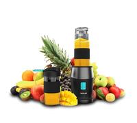 Cecotec Batidora De Vaso Portátil Individual Smoothies Power Titanium 900 ProGo. 900W, Incluye 2 Vasos Portátiles de 570 ml, 4 Cuchillas Con Recubrimiento De Titanio Negro