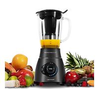Cecotec Batidora de Vaso Power Black Titanium 2500MAX Smart. 2500W Maxima Potencia, Jarra Termorresistente 1,8L, 3 Programas, Cuchilla de 6 Hojas, Recubrimiento de Titanio Negro, Filtro Licuados