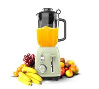 Cecotec Batidora de Vaso Retro Power Black Titanium RetroGreen. 1200W Potencia Máxima, 2 Velocidades, Cuchilla de 4 Hojas con Recubrimiento de Titanio Negro y Jarra de 1,5L, Diseño Vintaje en Verde