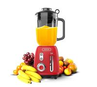 Cecotec Batidora de Vaso Retro Power Black Titanium RetroRed. 1200W Potencia Máxima, 2 Velocidades, Cuchilla de 4 Hojas con Recubrimiento de Titanio Negro y Jarra de 1,5L, Diseño Vintaje en Rojo