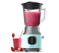 Cecotec Batidora de Vaso Retro RetroTwist Blue. 800W de Potencia Máxima, Función Pulse, Cuchilla de 4 Hojas con Recubrimiento de Titanio Negro y Jarra con 1L, Diseño Vintaje en Azul