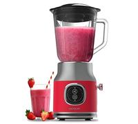 Cecotec Batidora de Vaso Retro RetroTwist Red. 800W de Potencia Máxima, Función Pulse, Cuchilla de 4 Hojas con Recubrimiento de Titanio Negro y Jarra con 1L, Diseño Vintaje en Rojo