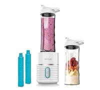 Cecotec Batidora Smoothies de Vaso Individual Power Titanium 500 Fresh&Go .Potencia 500 W, Cuchillas con Recubrimiento de Titanio Negro, 2 Tubos refrigeradores,2 Vasos portátiles de 600 ml