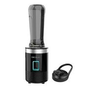 Cecotec Batidora Vaso Portátil Individual Power Titanium 300. 350W, Pica Hielo, Cuchillas de 4 Hojas Recubrimiento de Titanio Negro, Piezas Aptas para Lavavajillas, Solo con un Toque, 600ml