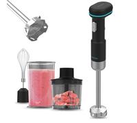 Cecotec Batidoras de Mano Portátil BlendGo Hand. DC Motor 180W, Batería con Carga 2h, 30min Uso, Indicador Batería, Temp 60-96ºC, Velocidad 6500-13000 RPM, Accesorios Versátiles, Botón de Seguridad