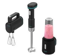 Cecotec Batidoras de Mano Portátil BlendGo Pack. 180W, Batería con Carga 2h, 30min Uso, Indicador Batería, Accesorios Completos, Temp 60-96ºC, Velocidad 6500-13000 RPM, Recargable, Botón de Seguridad