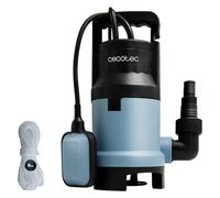 Cecotec Bomba de Aguas Sucias Neptunus 1100 Dark. 1100W, Caudal hasta 16000L/h, Altura Máx 8,5m, Profundidad 7m, Partículas hasta 25mm, Interruptor Flotante, IPX8, Cable 10m y Cuerda de Nylon 8m