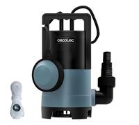 Cecotec Bomba de Aguas Sucias Neptunus 400 Dark. 400W, Caudal hasta 8000L/h, Altura Máx 5,5m, Profundidad 7m, Partículas hasta 25mm, Interruptor Flotante, IPX8, Cable 10m y Cuerda de Nylon 8m