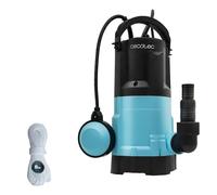 Cecotec Bomba Sumergible Neptunus 750 Dark&Crystal. 750W, 2in1 Aguas Limpias y Sucias, 14000L/h, Función Low-Suction, Altura 7,5m, Profundidad 7m, Interruptor Flotante, IPX8, Cable 10m