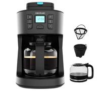 Cecotec Cafetera de Goteo Coffee 66 Grind & Drop Essential. 1086W, Molinillo de Cuchillas, Hasta 12 Tazas, Tecnología Extremearoma, Cafetera de Goteo Digital, Acero Inoxidable, Apagado Automático