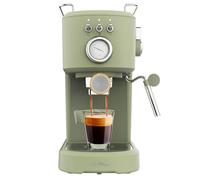 Cecotec Cafetera Espresso Compacta Power Espresso 20 Retro Green. 1100 W, 20 Bares, Vaporizador Orientable, Brazo Portafiltros con Doble salida y 2 Filtros, 1,25 Litros