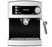 Cecotec Cafetera Express Café Espresso y Cappuccino Power Espresso. 20 Bares de Presión, Vaporizador Orientable, Brazo con Doble Salida, Calientatazas, Capacidad 1,5L, Incluye Cuchara Prensadora