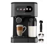 Cecotec Cafetera Express Power Espresso 20 ColdBrew Latte +. 1350W, 20Bares, ColdBrew, Pantalla Color Táctil, Depósito Agua 1.5L, 500ml Leche, Acero Oscuro, Calientatazas, Doble Brazo, Desmontable