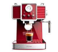 Cecotec Cafetera Express Power Espresso 20 Tradizionale Light Red. 1350 W, Tecnología ForceAroma de 20bars, Vaporizador Orientable, Brazo Doble, Apagado Automático Bandeja de Goteo Desmontable