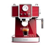 Cecotec Cafetera Express Power Espresso 20 Tradizionale Light Red. 1350 W, Tecnología ForceAroma de 20bars, Vaporizador Orientable, Brazo Doble, Apagado Automático Bandeja de Goteo Desmontable
