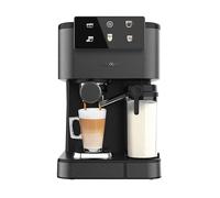 Cecotec Cafetera Express Semiautomática Power Espresso ColdBrew Latte Oscuro. 1350W, 20 Bares, Frío, Templado o Caliente, Pantalla Táctil, 1.5L Depósito Agua, 500ml Depósito Leche, Doble Brazo