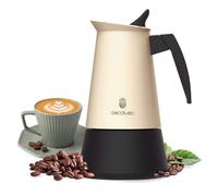 Cecotec Cafetera Italiana 2 Tazas Piccolina 900 Beige + | Material en Acero Inoxidable, Apta para Inducción, Filtro de Acero, Junta de Silicona, Acabado Beige Mate