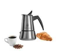 Cecotec Cafetera Italiana 6 Tazas Piccolina 200 + | Acero Inoxidable, Apta para Inducción, Filtro de Acero, Junta de Silicona, Asa Termorresistente