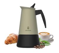 Cecotec Cafetera Italiana 6 Tazas Piccolina 400 Green + | Material en Acero Inoxidable, Apta para Inducción, Filtro de Acero, Junta de Silicona, Acabado Verde Salvia