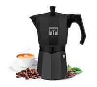 Cecotec Cafetera italiana Cumbia Mokclassic 1200 Black, 600ml, De aluminio con capacidad para 12 tazas de café en color negro, apta para todo tipo de cocinas y fácil de limpiar