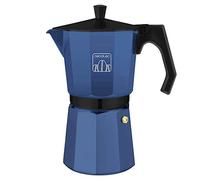 Cecotec Cafetera Italiana Cumbia Mokclassic 300 Blue, Fabricada en Aluminio, Capacidad de 150 ml para 3 Tazas, Apta para Gas, Eléctrica y Vitrocerámica, Piezas Desmontables y Aptas para Lavavajillas