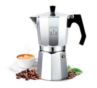 Cecotec Cafetera Italiana Mokclassic 1200 Shiny. Cafetera de Aluminio, Para toda cocina, 12 Tazas de café, Junta de silicona, Mango Ergonómico y Termorresistente, Filtro y Válcula de acero inoxidable