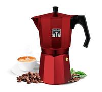 Cecotec Cafetera Italiana Mokclassic 300 Red. Cafetera de Aluminio, Apta para Gas, Eléctrica y Vitro, 3 Tazas, Junta de Silicona, Mango Ergonómico y Termorresistente, Filtro y Válvula Acero Inoxidable