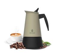 Cecotec Cafetera Italiana Piccolina 400 Green. 200ml, 4 Tazas de Café, Acero Inoxidable, Apta Todas Superficies, Filtro Premium, Válvula Seguridad, Mango Termorresistente, Diseño Elegante