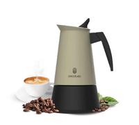 Cecotec Cafetera Italiana Piccolina 400 Green. 200ml, 4 Tazas de Café, Acero Inoxidable, Apta Todas Superficies, Filtro Premium, Válvula Seguridad, Mango Termorresistente, Diseño Elegante