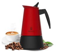 Cecotec Cafetera Italiana Piccolina 900 Red. 450ml, 10 Tazas de Café, Acero Inoxidable, Apta Todas Superficies, Filtro Premium, Válvula Seguridad, Mango Termorresistente, Diseño Elegante