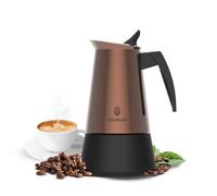 Cecotec Cafetera Italiana Piccolina 900 Red. 450ml, 10 Tazas de Café, Acero Inoxidable, Apta Todas Superficies, Filtro Premium, Válvula Seguridad, Mango Termorresistente, Diseño Elegante