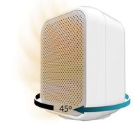 Cecotec Calefactor Cerámico de Sobremesa ReadyWarm 1500 Max Ceramic Rotate White, 1500 W, Oscilación, Termostato Regulable y 3 Modos de Funcionamiento, Área de Cobertura de 15m2