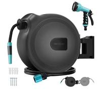 Cecotec Carrete de Manguera de 10m HydroShell 10. Enrollador Automático con SlowReturn Technology, Portátil y Ergonómico, Incluye Boquilla Simple y Pistola Pulverizadora, Conexión Universal 3in1