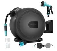 Cecotec Tambor de Manguera de 30m HydroShell 30, SlowReturn Technology, Diseño Portátil y Ergonómico, Incluye Boquilla Simple y Pistola Pulverizadora de 8 Funciones, Conexión Universal 3in1