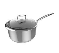 Cecotec Cazo Polka Classy 16 – Ø16 cm, 1,3 L, Acero inox 18/10, Antiadherente, Tapa cristal