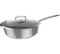 Cecotec Cazo Polka Classy 16 Pot Steel. Diámetro 16 cm, Capacidad 1,3 L, Acero Inoxidable 18/10, Revestimiento Antiadherente, Mango Remachado, Tapa de Cristal, Apto para todo tipo de Cocinas