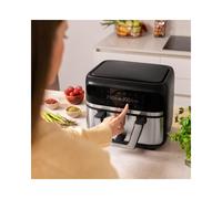 Cecotec - Cecofry Dual 9000 Sencillo 9 L Independiente 2850 W Freidora de aire caliente Negro, Acero inoxidable