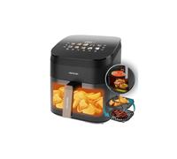 Cecotec Freidora de Aire sin Aceite 6,5L Plancha Grill Doble Resistencia Ahumador Integrado Air Fryer Cecofry&Grill Smokin' 6500. 2200W, Temperatura Regulable 40-200°C, 10 Menús