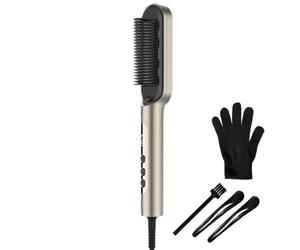 Cecotec Cepillo Alisador con Tecnología de Iones InstantCare Lisse IonTech. 23 Dientes, 9 Ajustes de Temperatura, Revestimiento Cerámico, Calentamiento en 30s, Chips Antiquemaduras, Guante y Clips