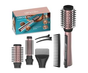 Cecotec Cepillo de Aire con 3 Cabezales CeramicCare 3in1 AirBrush Elite. 1200W, Función Iónica, Seca, Moldea y Da Volumen, Pantalla, Revestimiento Cerámica, Cepillos 50mm, 33mm y Cabezal Voluminizador