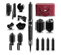 Cecotec Cepillo de Aire Moldeador Multifunción con 14 Accesorios AirGlisse 14in1 Platinum. 110000 rpm, 1400W, Función Plasma, Placas Calefactoras, Función Rotativa, Motor Brushless, Estuche de Cuero