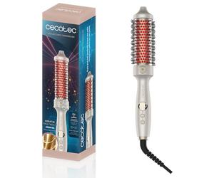 Cecotec Cepillo Térmico Alisador y Moldeador de Puntas con Infrarrojos y Tecnología Iónica InstantCare ThermoGlow. 70W, 5 Temperaturas, 38mm, Función Memoria, Pantalla, Apagado Automático