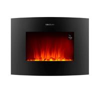 Cecotec Chimenea Eléctrica Ready Warm 2250 Curved Flames Connected. 2000 W, Tamaño 22", WiFi, 2 Niveles de Potencia, Mando a Distancia, Panel Curvo, Temporizador, 20 m2