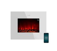 Cecotec Chimenea Eléctrica Ready Warm 2690 Flames Connected White. 2000 W, Tamaño 26", WiFi, 2 Niveles de Potencia, Mando a Distancia, Temporizador, 25 m2