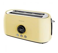 Cecotec Tostadora Digital ClassicToast 15000 Yellow Extra Double. 1500 W, Capacidad para 4 Tostadas, 2 Ranuras Largas extraanchas, 3 Funciones, Luz LED, Incluye Varillas superiores