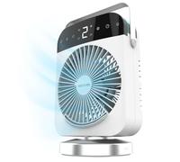 Cecotec Climatizador de Sobremesa EnergySilence 600 DeskChill Smart Rotate. 10W, Depósito 300ml, Control Táctil, Oscilación, 4 Velocidades, Luz LED con 7 Colores y Temporizador 8h