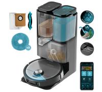 Cecotec Robot Aspirador y Friegasuelos Base Autovaciado con Hair Cutting Conga 20090 ProAI InfinitySoap Cut&SPA. 8000Pa, Tecnología Láser, Detección de Objetos, Dosificador de Jabón, App